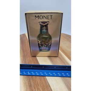 Monet Glass With Enamel Perfume Bottle‎ With Dropper NIB Butterfly Stopper